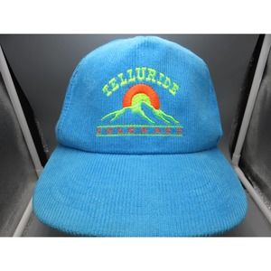 Vintage Corduroy Baseball Snapback  Hat Telluride‎ Colorado Yupoong Korea Mint